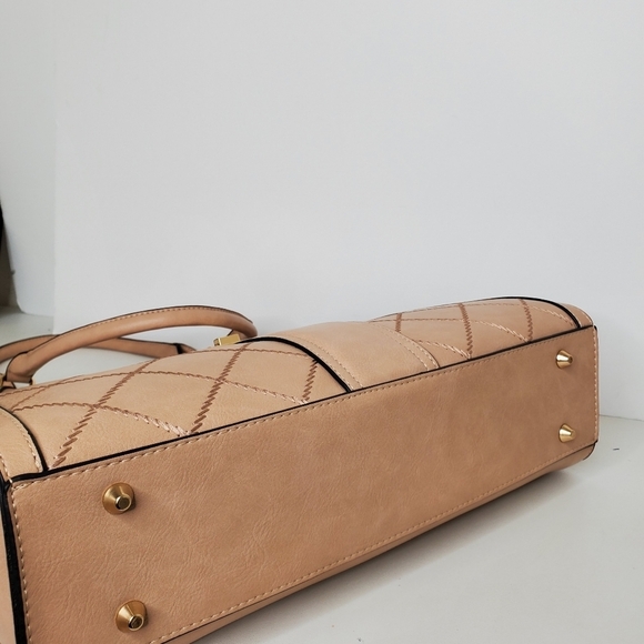 American Bee 3 piece Women Stylish Tan Leather Handbag Set - Picture 8 of 16